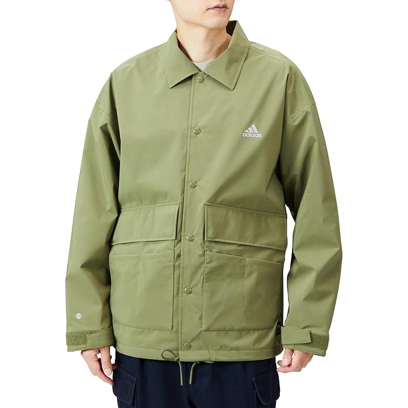 adidas Olive Green Logo Collar Long Sleeve Jacket HP1387