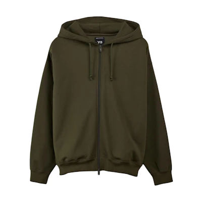 adidas Olive Green Logo Embroidered Zip Hoodie Jacket Unisex JD9804