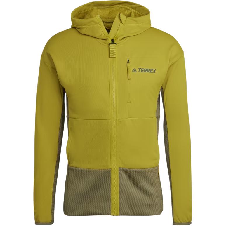 adidas Olive Green Patchwork Hooded Zip Jacket HH9217