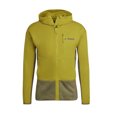 adidas Olive Green Patchwork Hooded Zip Jacket HH9217