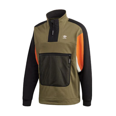 adidas Olive Green Retro Colorblock Full-Zip Track Jacket GC8699