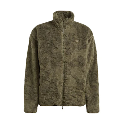 adidas Olive Green Solid Color Embroidered Zip-Up Jacket IL5175