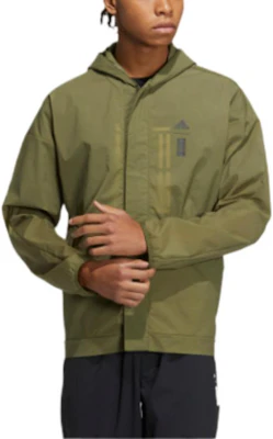 adidas Olive Green Sports Hooded Jacket HE5146 Lookbook adidas Olive Green Sports Hooded Jacket HE5146