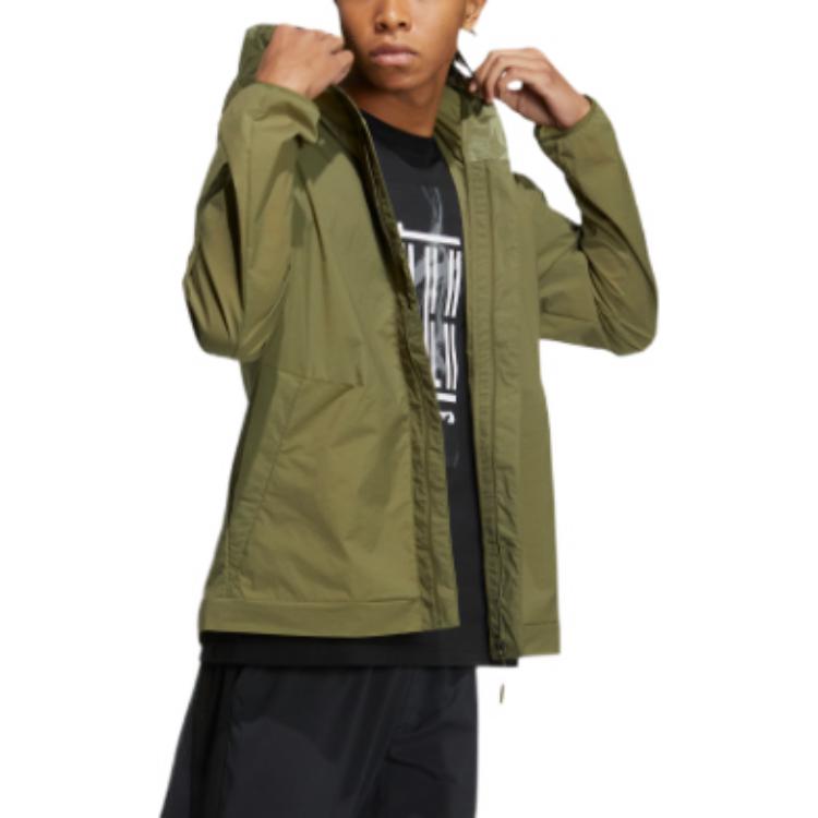 Shop adidas Olive Green Sports Hooded Jacket HE5146