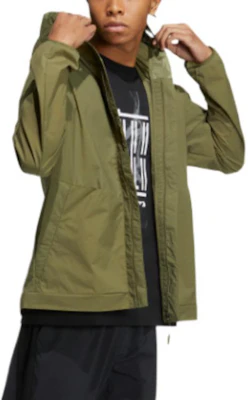 adidas Olive Green Sports Hooded Jacket HE5146 Shop adidas Olive Green Sports Hooded Jacket HE5146