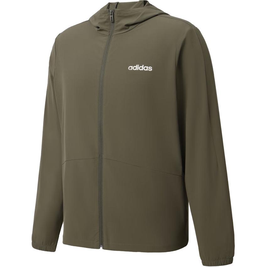 adidas Olive Green Unisex Solid Zip-Up Hoodie Jacket - Casual & Quick-Dry JN8453