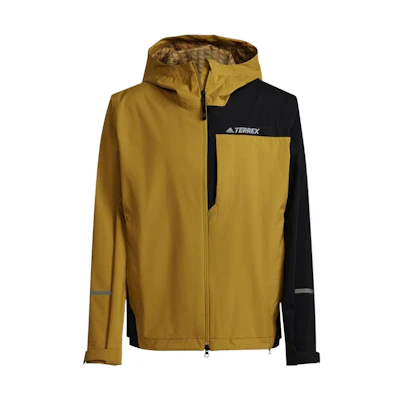 adidas Olive Hooded Jacket with Colorblock Logo and Letter Print HF3272