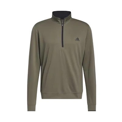 adidas Olive Quarter-Zip Sweatshirt with Solid Logo Design IM3308