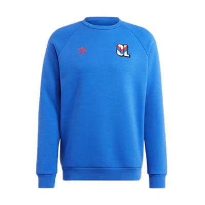 adidas Olympique Lyonnais Trefoil Crewneck Sweatshirt Blue IL6056