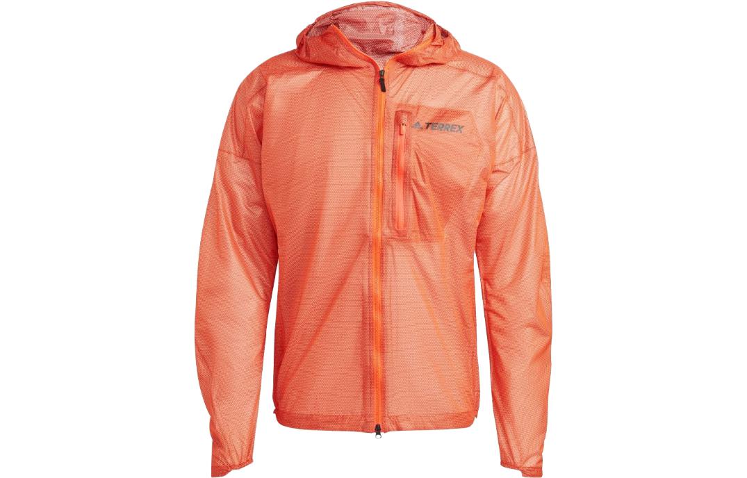 adidas Orange Logo Print Full-Zip Hoodie Jacket HS9544