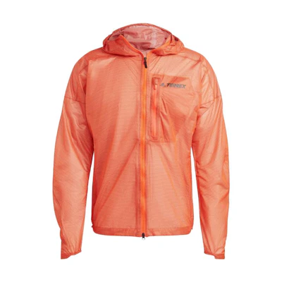 adidas Orange Logo Print Full-Zip Hoodie Jacket HS9544