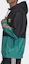 Sizing adidas Originals 2-Tone Logo Print Colorblock Hooded Jacket Black Green GK5923