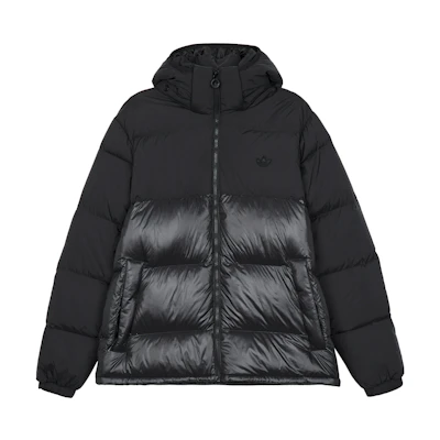 adidas Originals 2022 Winter Black Puffer Jacket with Embroidered Logo. HL9181