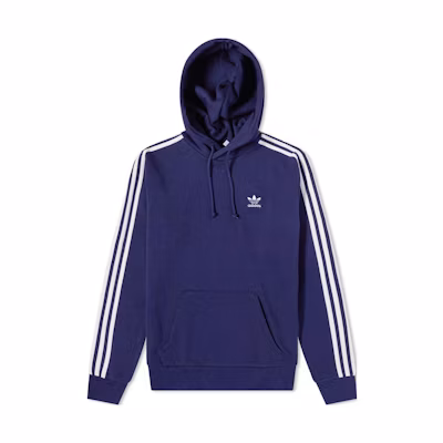 adidas Originals 3-Stripe Embroidered Logo Hoodie Blue H06677