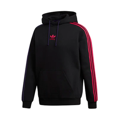 adidas Originals 3-Stripe Hoodie Black Pullover Sweatshirt EC3674