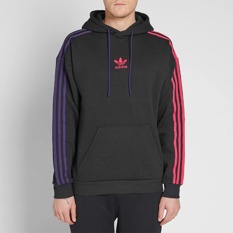 adidas Originals 3-Stripe Hoodie Black Pullover Sweatshirt EC3674 圖 5
