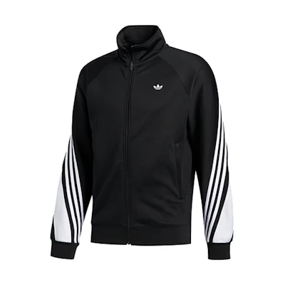 adidas Originals 3-Stripe Track Jacket Embroidered Logo Retro Black FM1525
