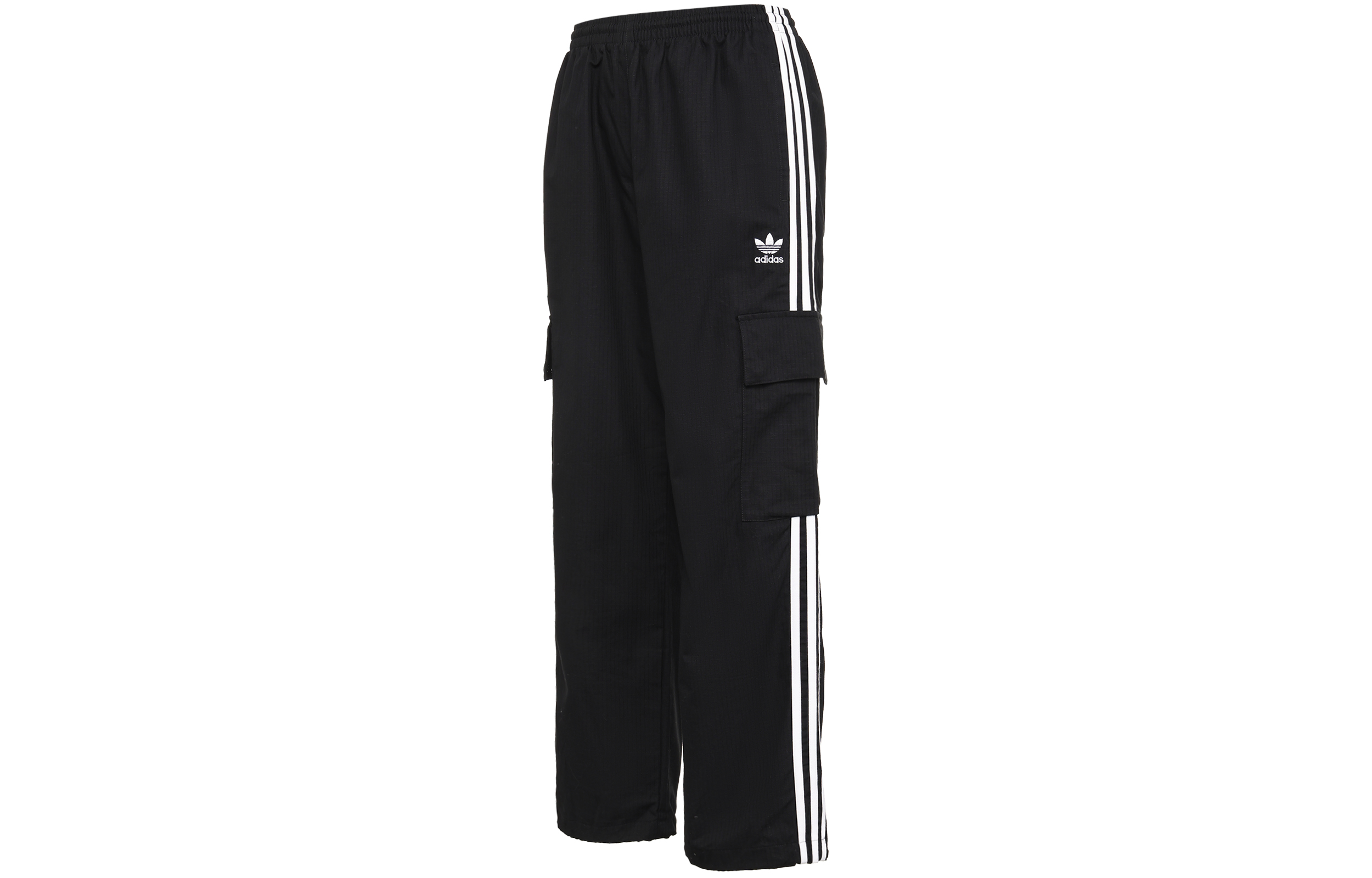 adidas Originals 3-Stripes Cargo Pants Multi-Pocket Black Sportswear. H09117