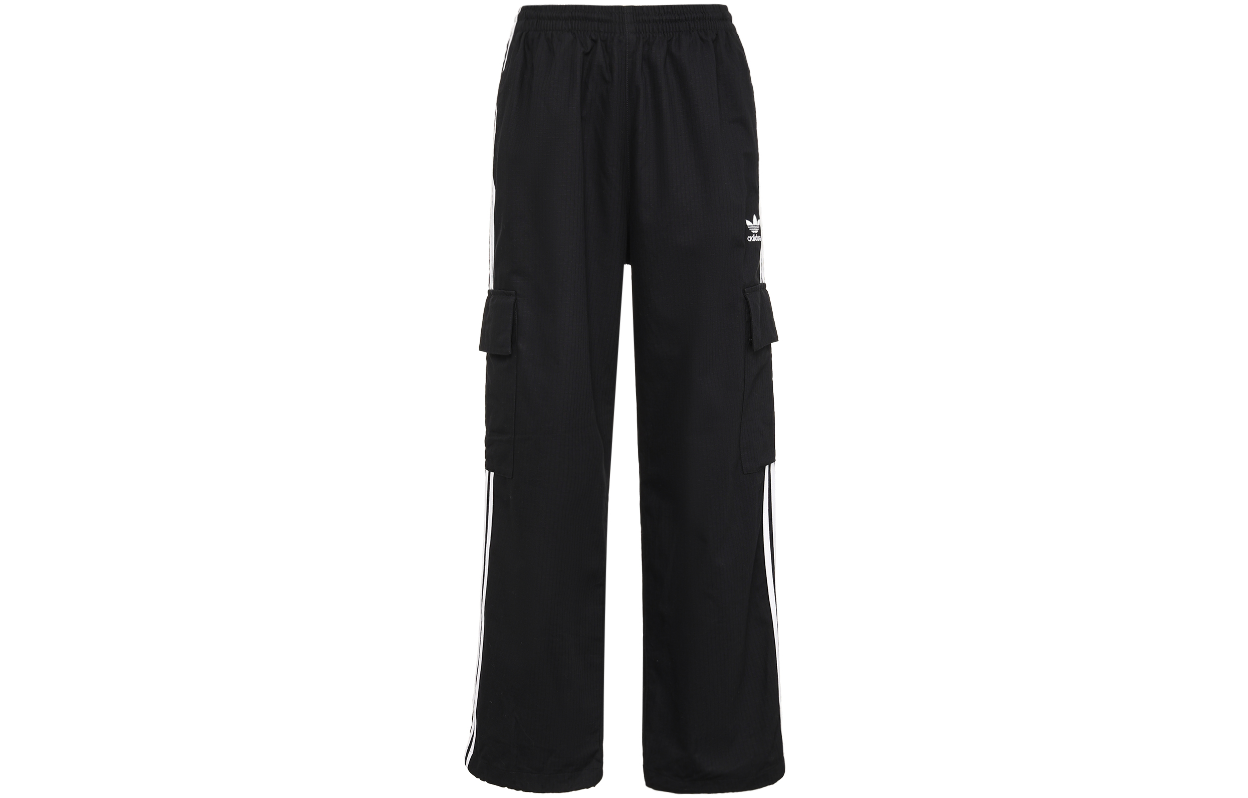 Lookbook adidas Originals 三條紋多口袋運動長褲 黑色運動休閒褲。 H09117