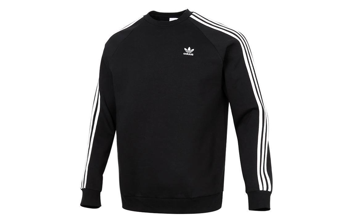 adidas Originals 3-Stripes Crewneck Sweatshirt Black - Warm Fleece Pullover GN3487