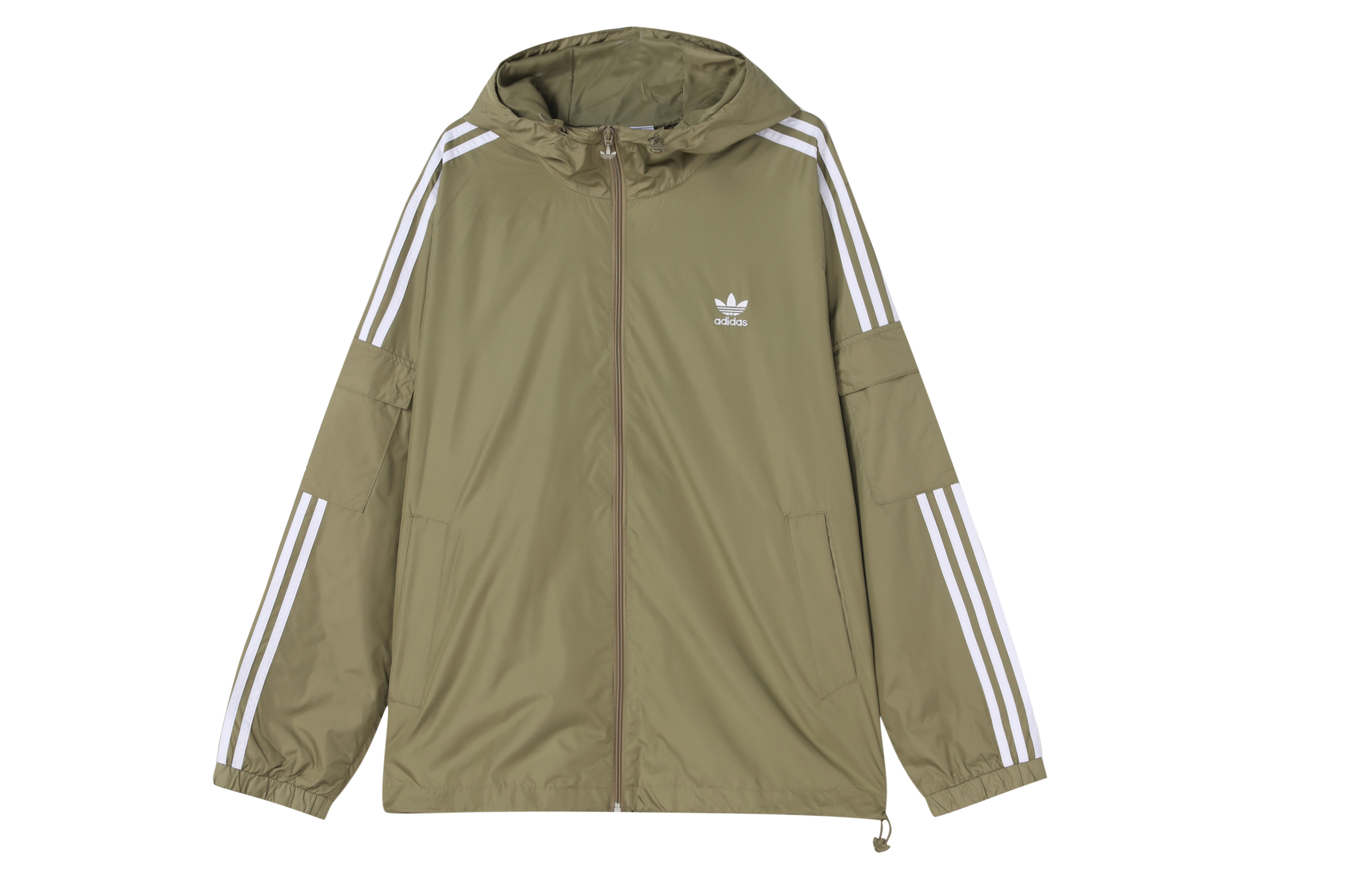 adidas Originals 3-Stripes Hoodie Jacket Olive Green H06684