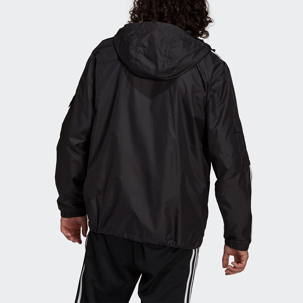 adidas Originals 3-Stripes Logo Black Hooded Woven Jacket H06683 圖 4