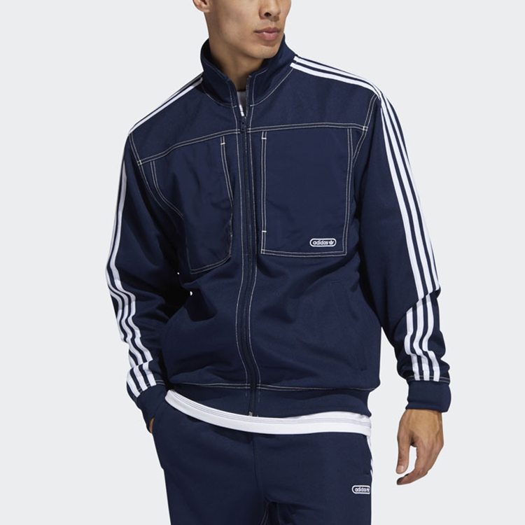 adidas Originals 3-Stripes Track Jacket Navy Blue Sportswear GN3807 圖 3