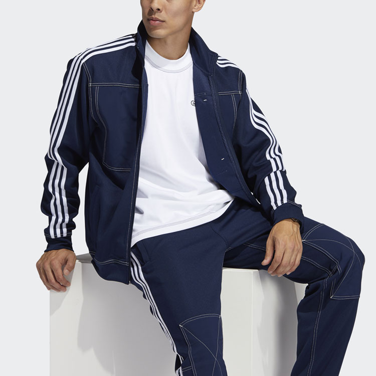 adidas Originals 3-Stripes Track Jacket Navy Blue Sportswear GN3807 圖 4