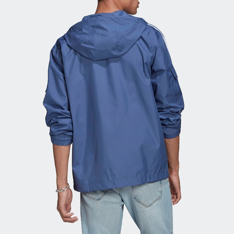 adidas Originals 3-Stripes Woven Hooded Jacket Blue GN3469 圖 5