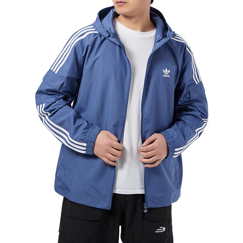 adidas Originals 3-Stripes Woven Hooded Jacket Blue GN3469 圖 6
