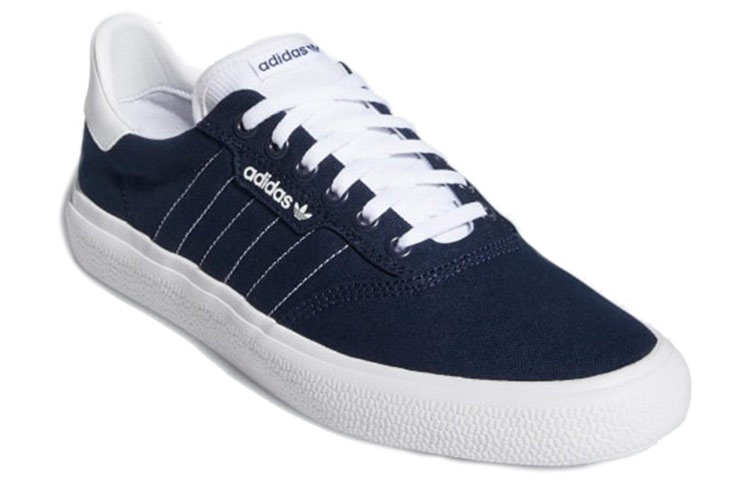 Lookbook adidas originals 3MC Vulc 復古低幫休閒板鞋 男女同款 深藍色