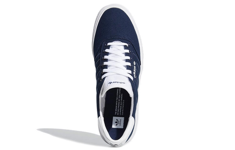 Shop adidas originals 3MC Vulc 復古低幫休閒板鞋 男女同款 深藍色