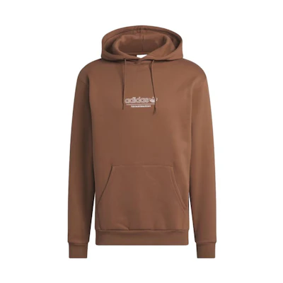 adidas Originals 40 Strike Through Logo Hoodie Brown Pullover IJ0982