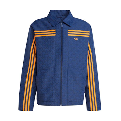 adidas Originals 70s FW24 Retro Striped Logo Jacket - Navy Blue Long Sleeve JN5959