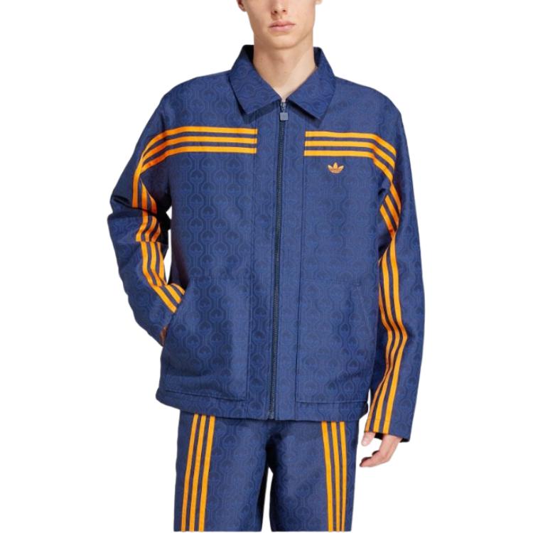 Lookbook 阿迪达斯Originals 70s FW24复古条纹徽标夹克-海军蓝长袖外套 JN5959