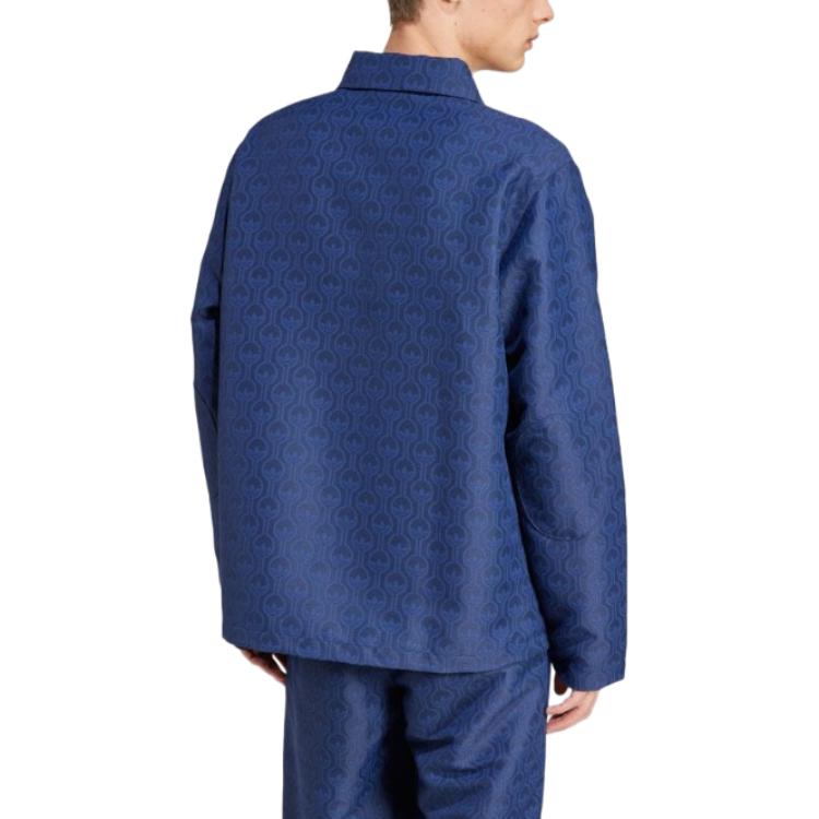 Shop 阿迪达斯Originals 70s FW24复古条纹徽标夹克-海军蓝长袖外套 JN5959