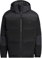 adidas Originals Black Goose Down Logo Hooded Puffer Jacket. IC3561 adidas Originals Black Goose Down Logo Hooded Puffer Jacket. IC3561
