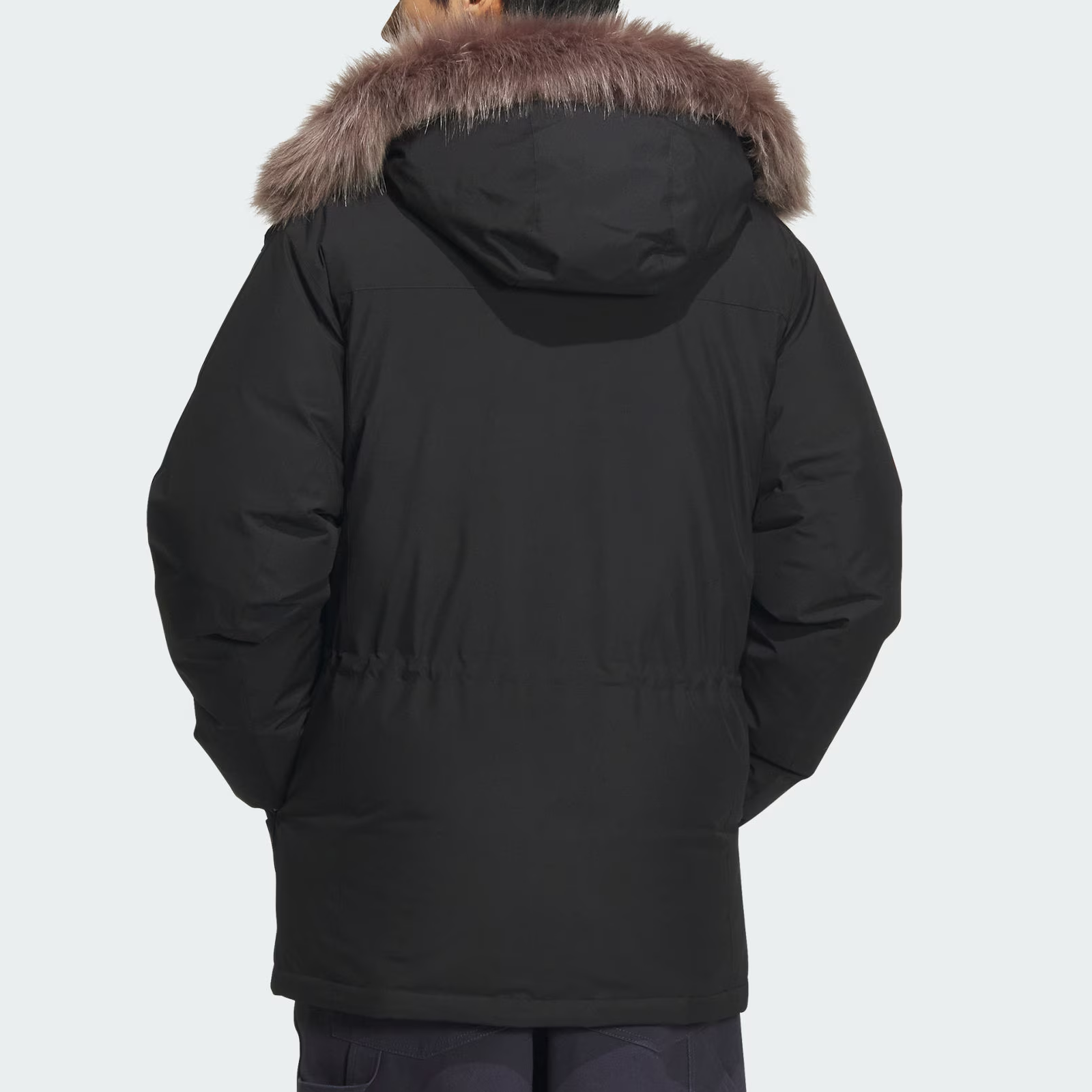 Shop 阿迪达斯Originals黑色连帽长款羽绒保暖外套。 JD3755