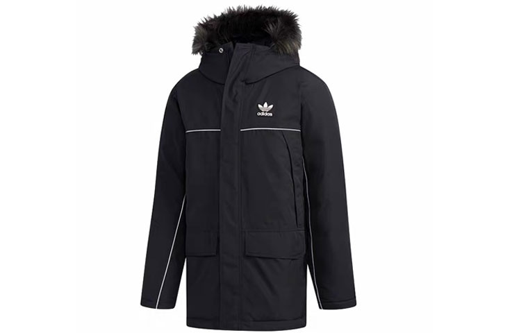Buy adidas Originals  Black Hooded Long Sleeve Down Jacket Winter Edition FL1417