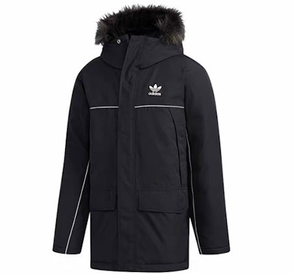 adidas Originals Black Hooded Long Sleeve Down Jacket Winter Edition FL1417 Order adidas Originals Black Hooded Long Sleeve Down Jacket Winter Edition FL1417