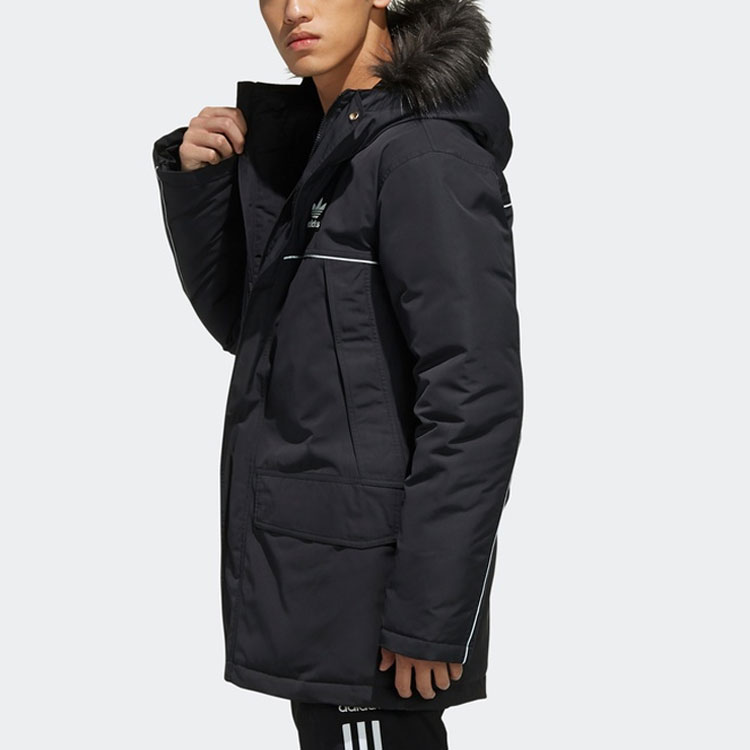 Details for adidas Originals  Black Hooded Long Sleeve Down Jacket Winter Edition FL1417