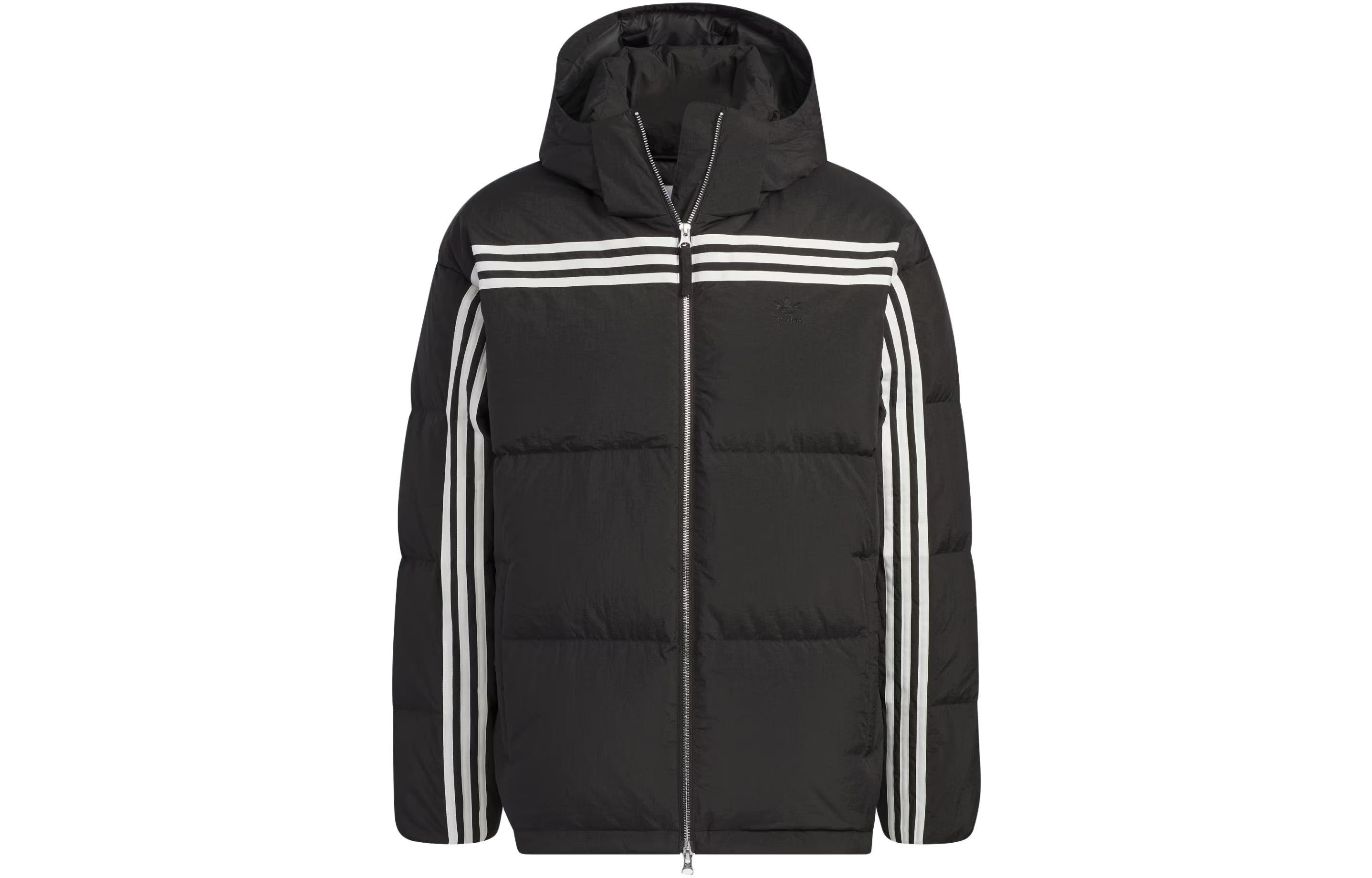 adidas Originals  Black Hooded Puffer Jacket Casual Wear. IU4829