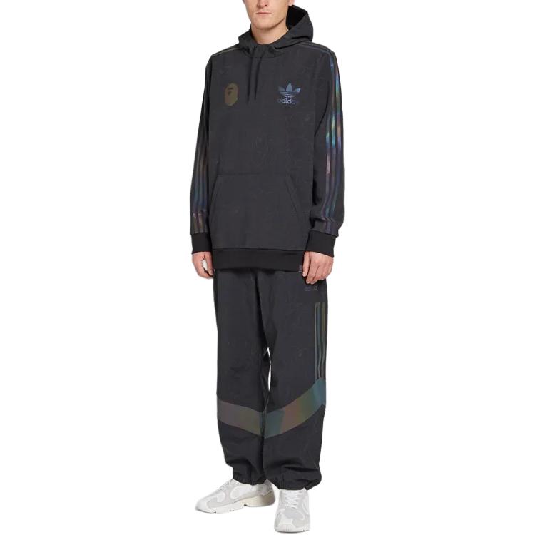 adidas Originals  Black Hoodie with Striped Logo Print and Pocket Design DU0206 圖 3