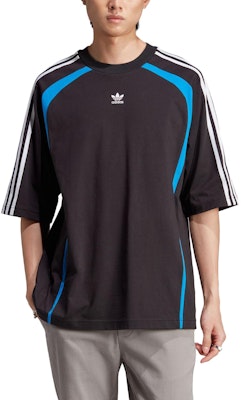 adidas Originals Black Trefoil Striped Logo Embroidered Loose Fit T-Shirt. IW3640 Lookbook adidas Originals Black Trefoil Striped Logo Embroidered Loose Fit T-Shirt. IW3640