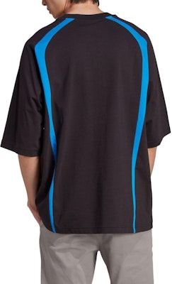 adidas Originals Black Trefoil Striped Logo Embroidered Loose Fit T-Shirt. IW3640 Shop adidas Originals Black Trefoil Striped Logo Embroidered Loose Fit T-Shirt. IW3640