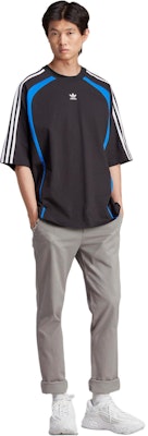 adidas Originals Black Trefoil Striped Logo Embroidered Loose Fit T-Shirt. IW3640 Purchase adidas Originals Black Trefoil Striped Logo Embroidered Loose Fit T-Shirt. IW3640