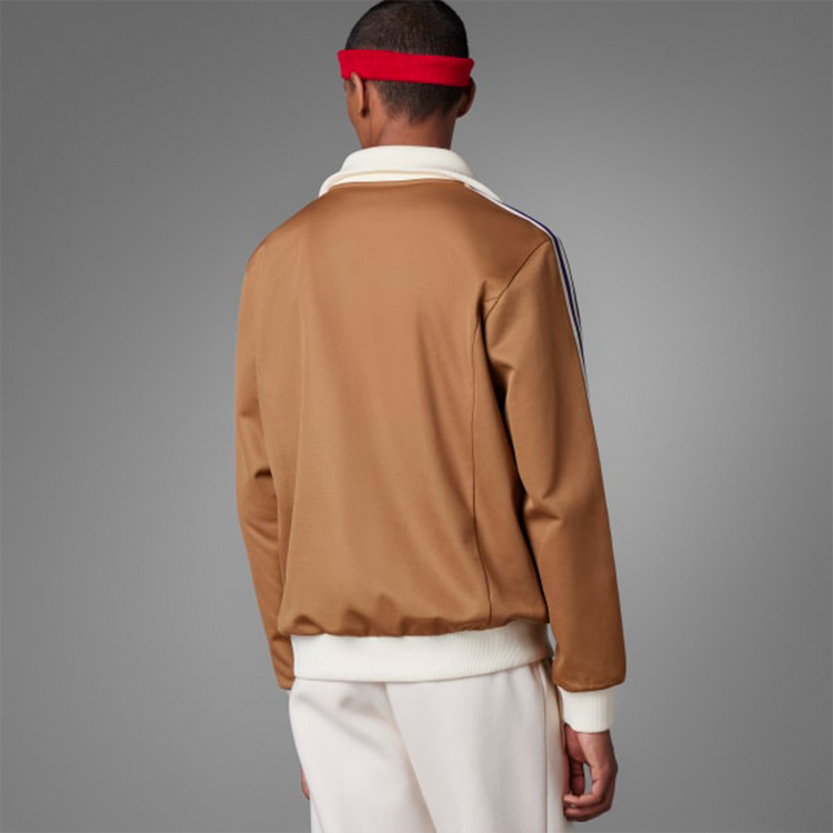 Cheap adidas Originals 棕色復古三葉草標誌與三條紋運動外套. IB3427