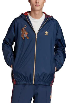 adidas Originals China Style Tiger Embroidered Logo Zip Hoodie Jacket Blue GC8690 Lookbook adidas Originals China Style Tiger Embroidered Logo Zip Hoodie Jacket Blue GC8690