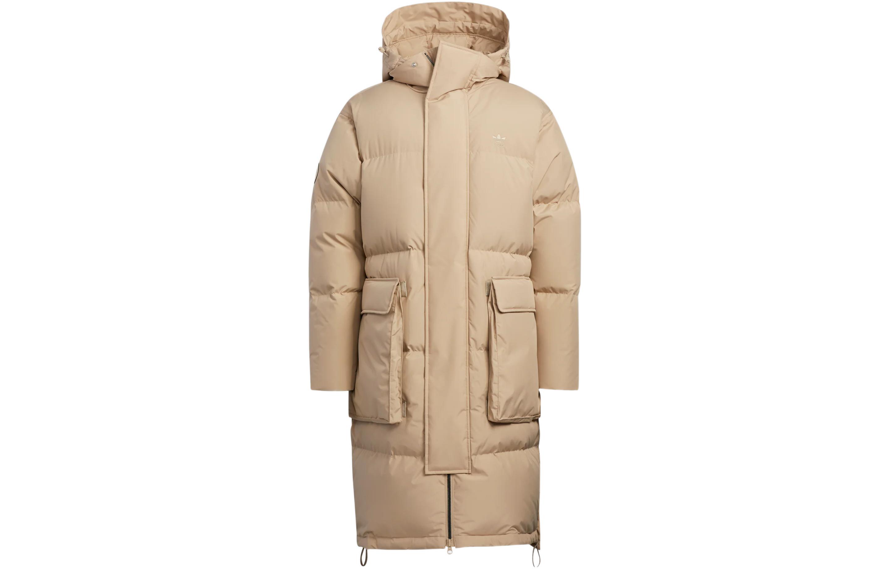 adidas Originals  Duck Down Puffer Jacket with Zipper Khaki Color HS7290