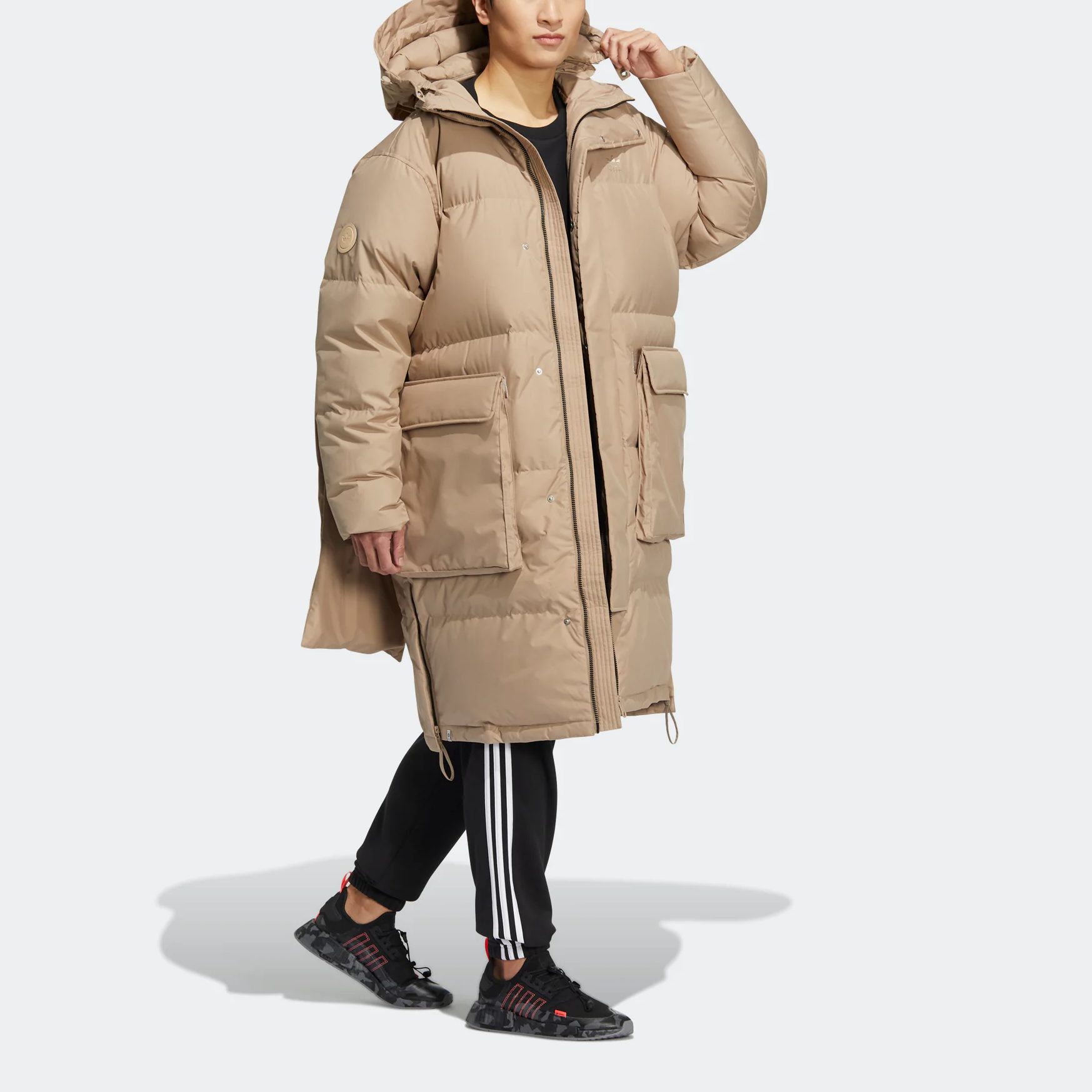 Details for adidas Originals 卡其色拉鍊款鴨絨羽絨外套 HS7290